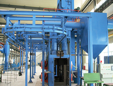 Hook type shot blasting machine